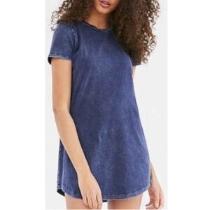 BDG Women’s Acid Wash T-Shirt Dress Navy Blue Size Small Urban Outfitters